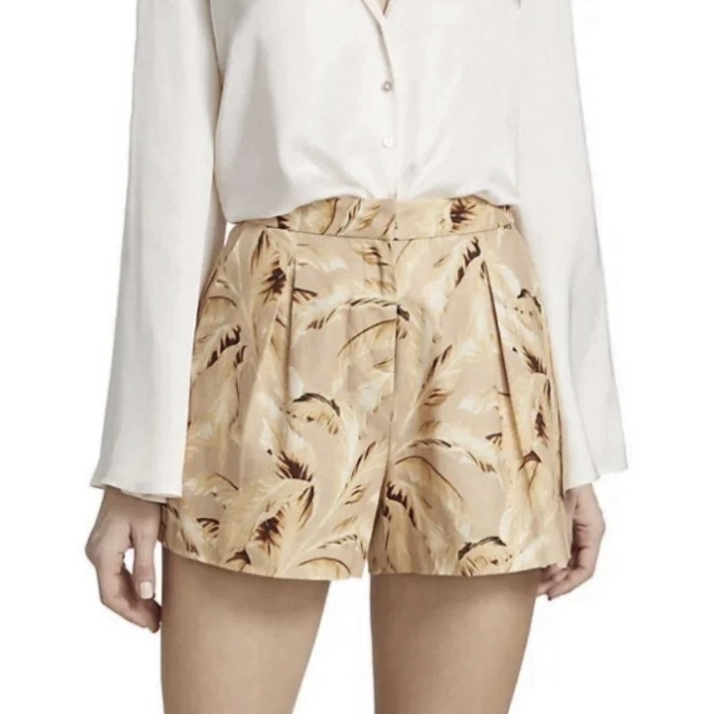 L'Agence Vittoria Leaf Linen Shorts Honey Multiway Size 10 Summer Casual  Women